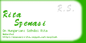 rita szenasi business card