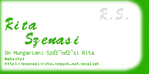 rita szenasi business card